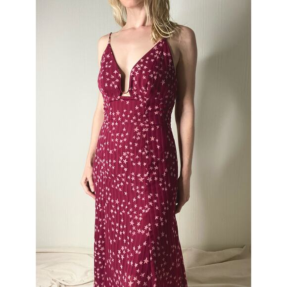 FINDERS KEEPERS Red and Pink Starry Spaghetti Strap Dress US SMALL - Picture 11 of 16
